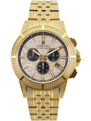 Louis XVI LXVI1123 Majeste Iced Out chronograaf herenhorloge 43 mm 5ATM