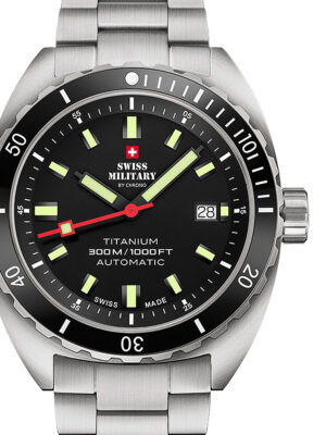 Swiss Military SMA34100.01 duiker titanium automatisch herenhorloge 42 mm 30ATM