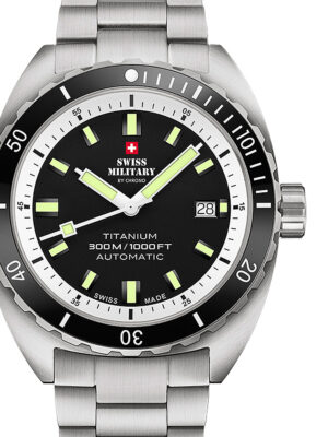 Swiss Military SMA34100.02 duiker titanium automatisch herenhorloge 42 mm 30ATM
